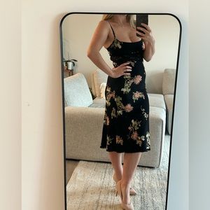 BEBE Floral Lace Midi Dress Spageti Straps size S